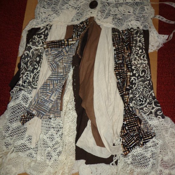 Sweater, handmade, altered, reconstructed, upcycyled jacket, sweater, coat XS - Picture 5 of 9